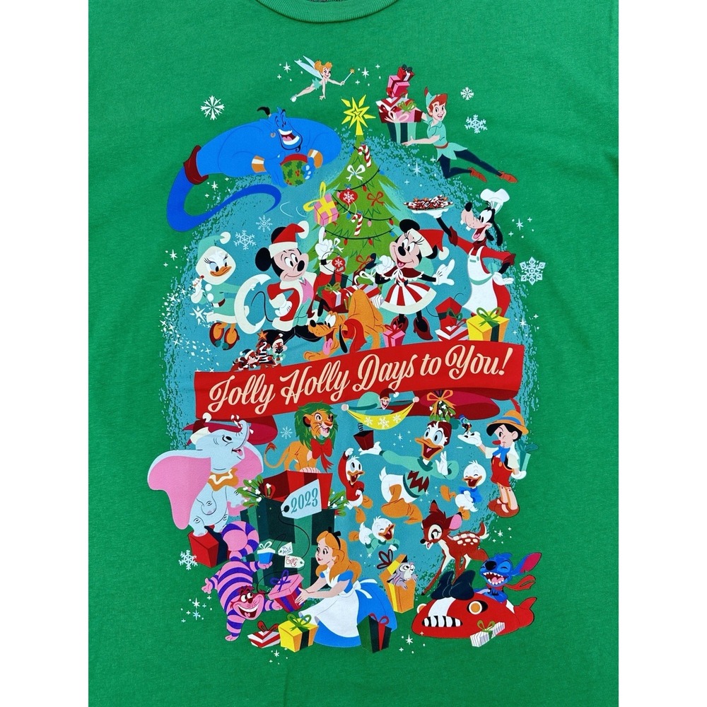 Disney Parks Christmas Holiday 2023 Jolly Holly Holiday Adult Shirt Medium M New - Picture 6 of 9